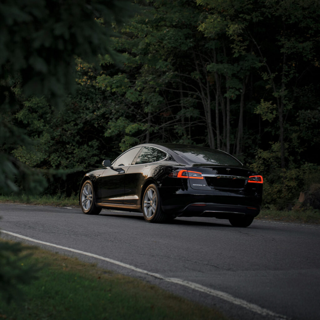 Car in forest